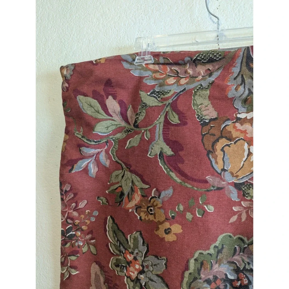Pottery Barn Vanessa Floral Pillow Cover Red Sage Green 24x24 Square Euro Sham